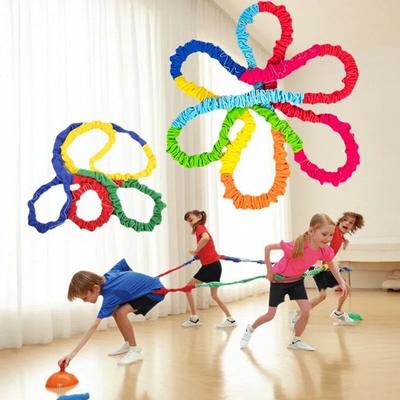 Inspired Living TeamSync Outdoor Team Building Game Kids Elastic Rope Loop Party Activity Set 3m