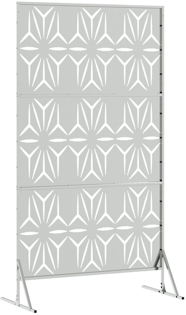 Brayden Studio Metal Fence Panel Metal Large Patterned Grey 100cm W X 180cm H X 50cm D