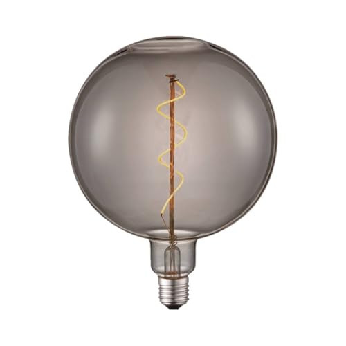 Lucande E27 LED-lamp rookgrijs glas