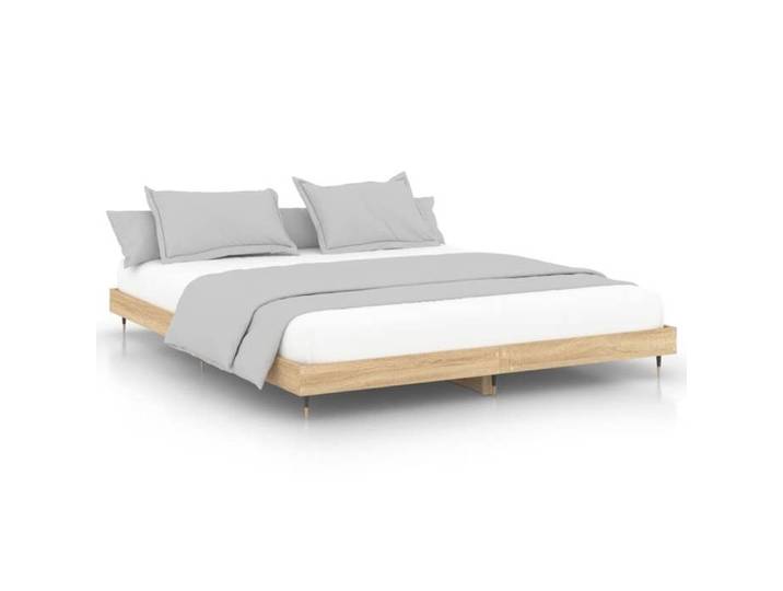 Cadre de lit 1 personne - chêne sonoma - 120x200 cm - bois d'ingénierie LL209980