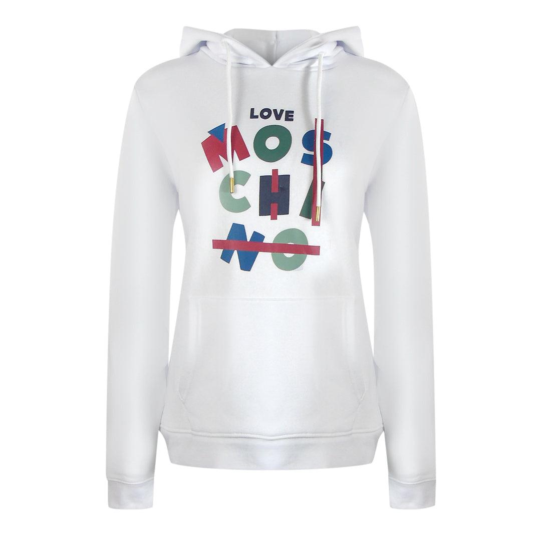 Love Moschino Jumble Logo Witte Hoodie