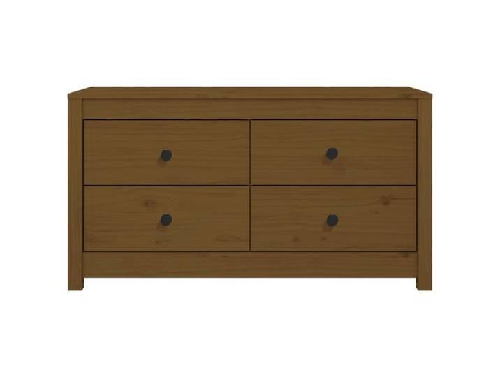 Brun Armoire latérale CHIC BUFFET RANGEMENT Marron Miel 100x40x54 cm Bois de pin massif N16663