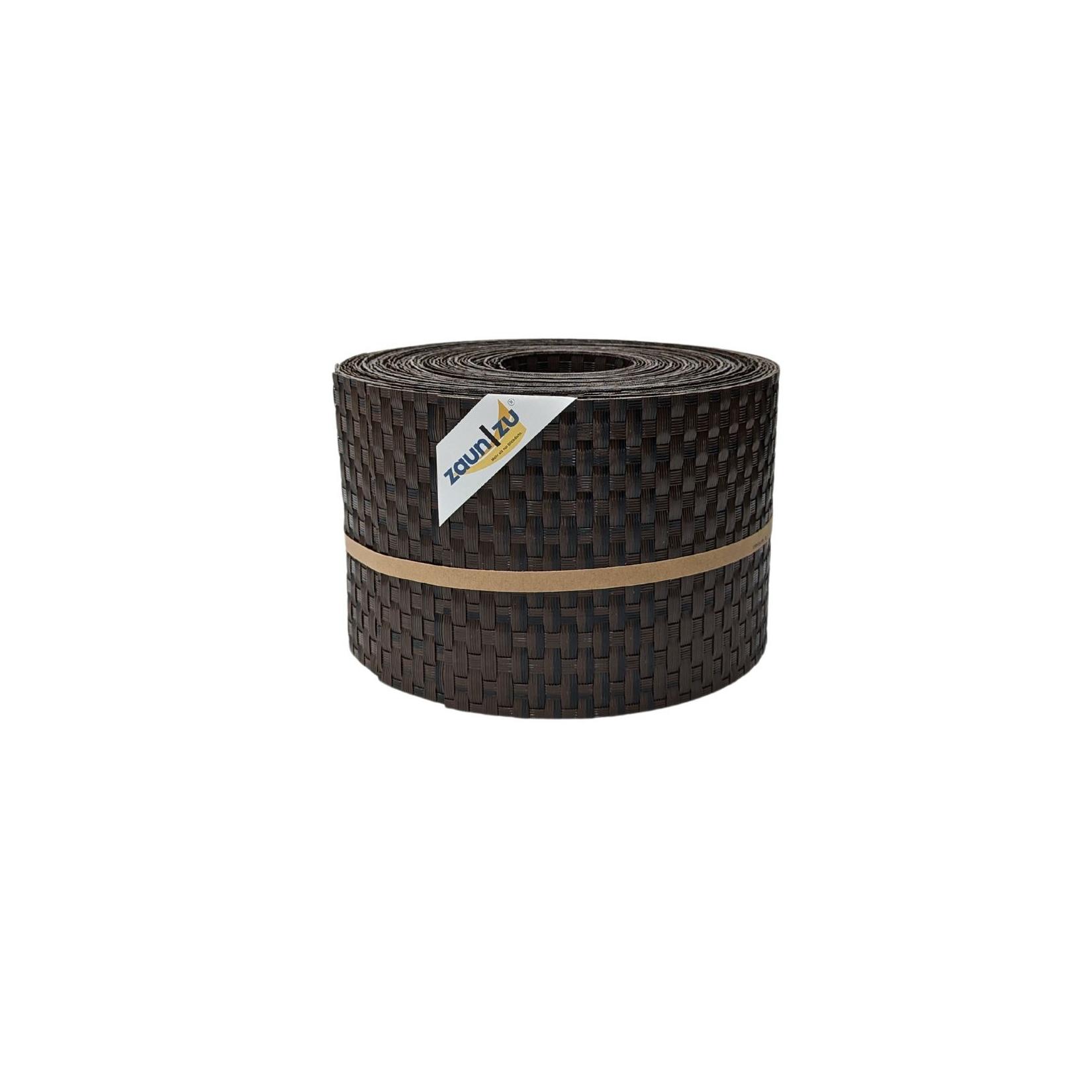 zaun zu® Sichtschutzstreifen Rattan für Doppelstabmatten Schwarzbraun 10x 2,55m