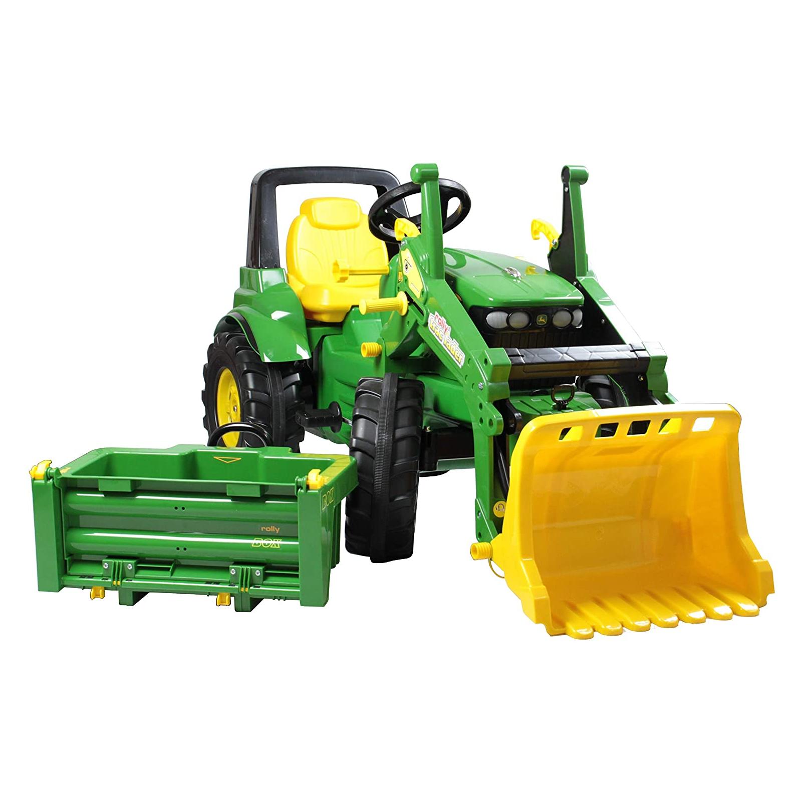 Rolly Toys Trettraktor John Deere 7930 mit Frontlader + Mulde, Flüsterlaufreifen (710379)