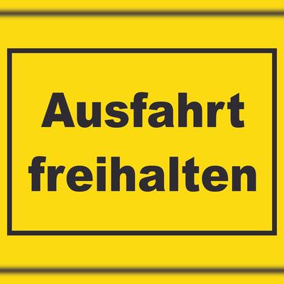 HB-Druck Ausfahrt freihalten Schild gelb-schwarz A5 (148x210mm)