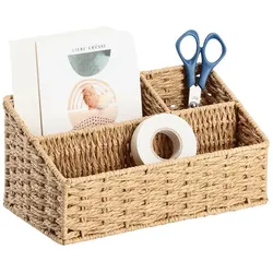 Zeller Schreibtisch-Organizer Papiergeflecht 25,5 x 14,2 x 12,2 cm natur
