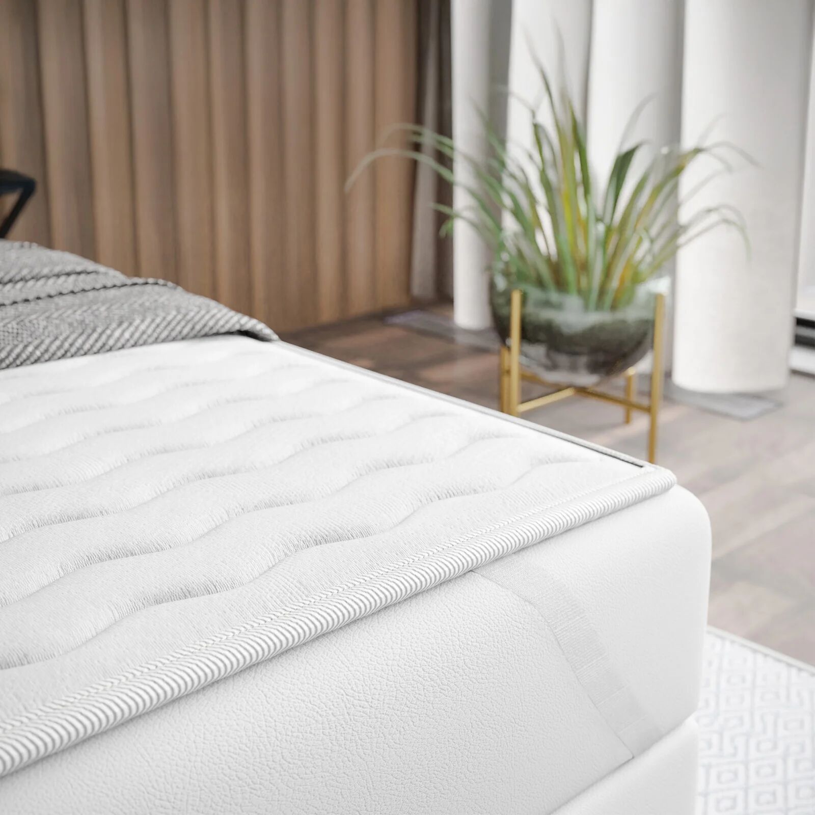 garneroarredamenti Topper singolo 80x200cm trapuntato imbottito con elastici bianco Corsica