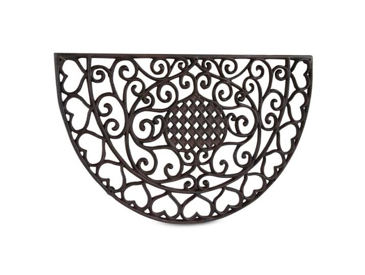 Paillasson demi-lune fonte marron