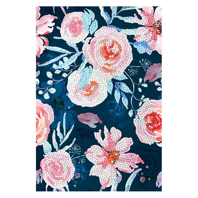 Craft Buddy Hübsche rosa Blumen, Crystal Art Notizbuch (Liniert) (CANJ18)