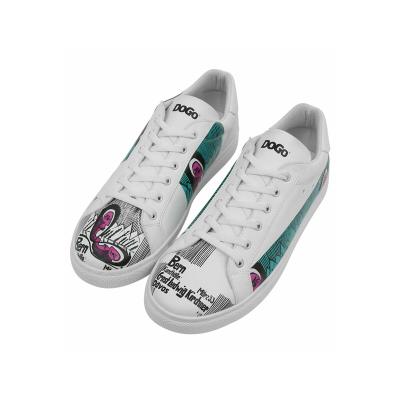 Sneaker DOGO "Ace Low-Top Sneaker Kunsthalle Damen Sneaker", Damen, Gr. 45, atmungsaktiv gefüttert ungefüttert, Normalschaft, weiß, Lederimitat, Schuhe Sneaker, Handgefertigt