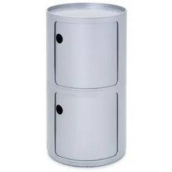 Kartell Container Componibili silberfarben, Designer Anna Castelli Ferrieri, 76.5 cm