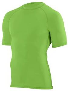 Augusta Sportswear AG2600 Athletic Hyperform Compression Top in Lime size Medium   Polyester Blend 2600