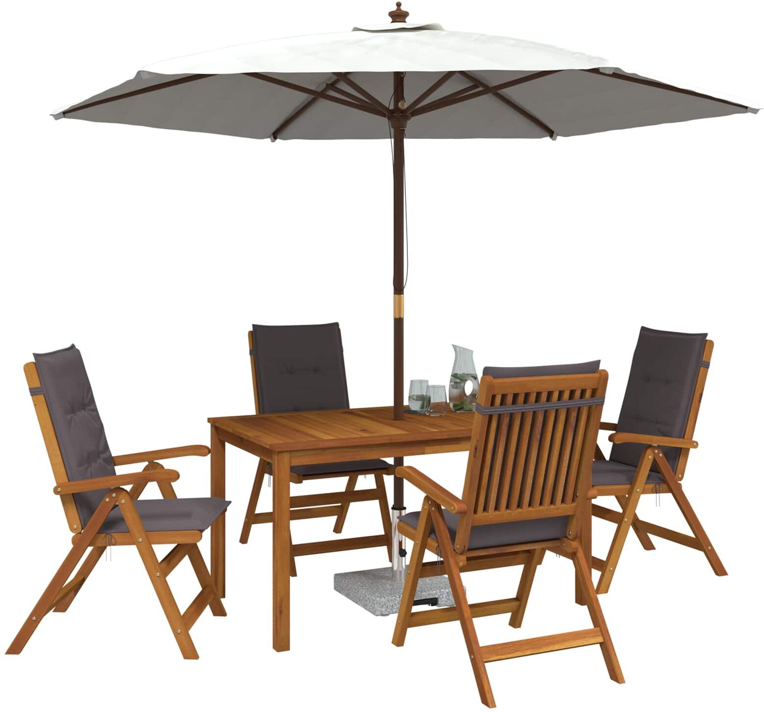 vidaXL 5-Piece Garden Dining Set 4 place Anthracite