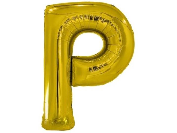 Amscan 9909591 9909591-Gouden Letter P SuperShape Folie Ballon-39, Goud