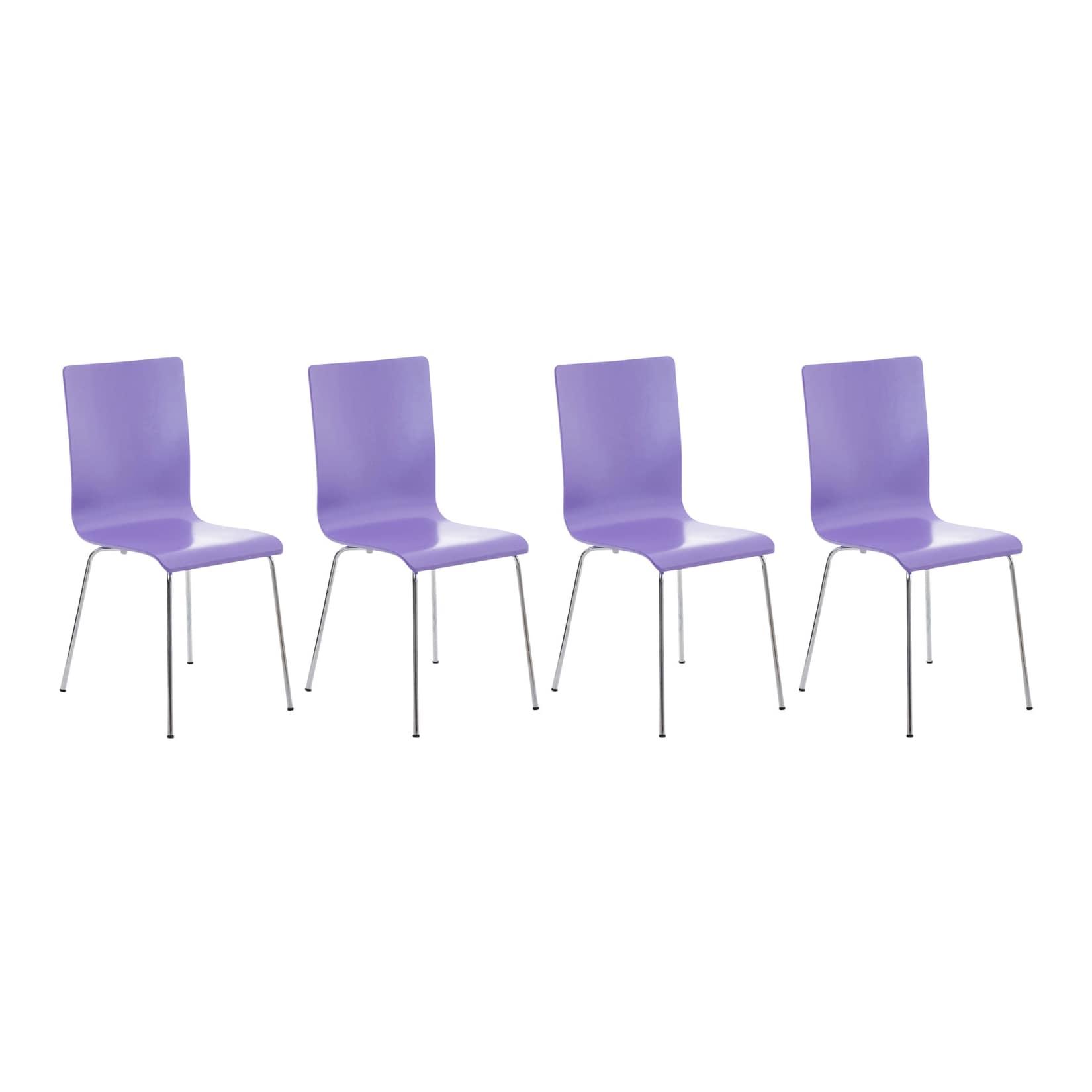 CLP 4er-Set Wartezimmerstuhl PEPE mit ergonomisch geformten Holzsitz und Metallgestell I 4x Konferenzstuhl In verschiedenen Farben erhältlich