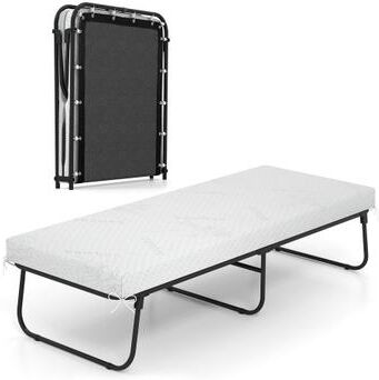 Costway 75 x 31 Inch Folding Bed with Mattress Cot Size with Memory Foam