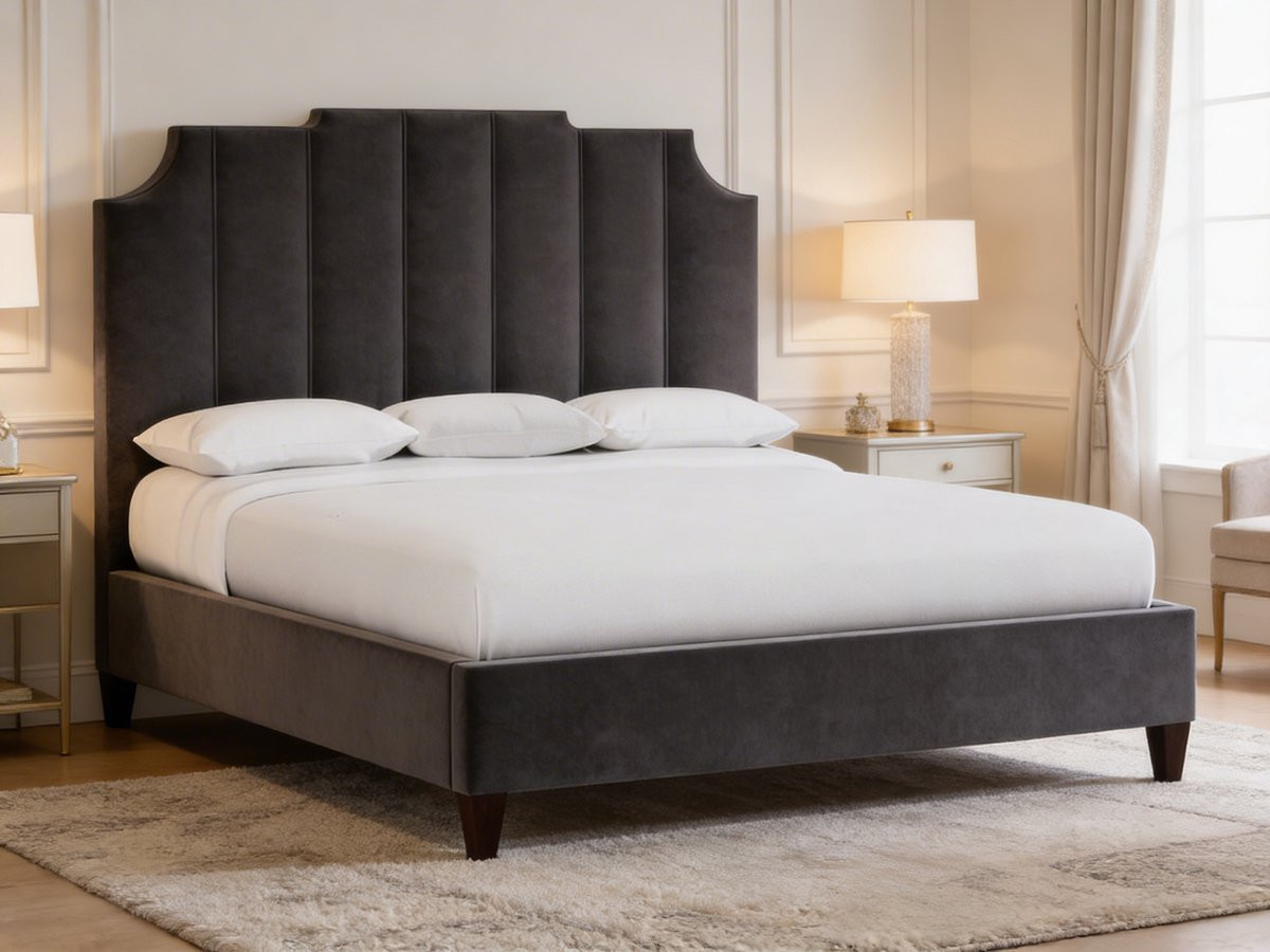 Lucarto Chocolate Boxspring Koningstijl Luxe Chocoladebruin Modern Design Bed B/D: 160 x 200 cm