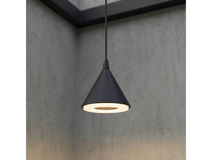 Lindby LED-Außenhängeleuchte Soran, Ø 15 cm, schwarz, IP44 Soran, schwarz, Metall, Modern