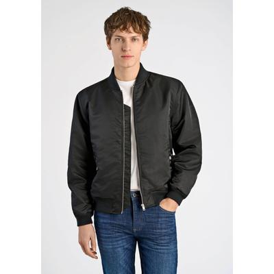 Bomberjacke LINDBERGH "Bomberjacke Regular Fit", Herren, Gr. XL, schwarz, Obermaterial: 100% Polyamid. Futter: 55% Polyester, 45% Viskose. Füllung: 100% Polyester, unifarben, klassisch, Jacken Bomberjacke