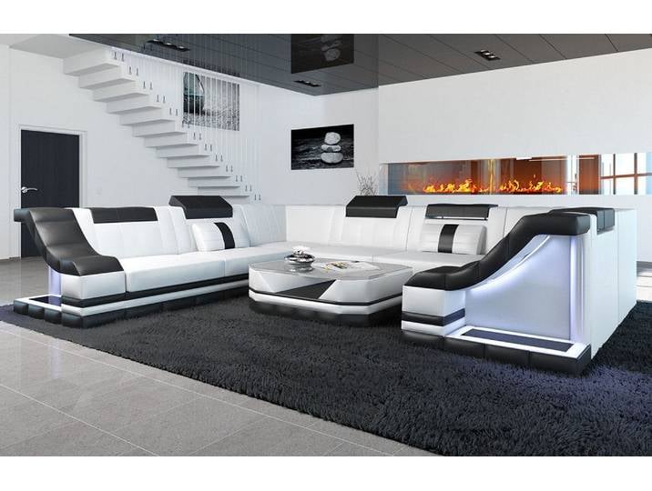 Mini Sofa Bianchi U-Form aus Leder
