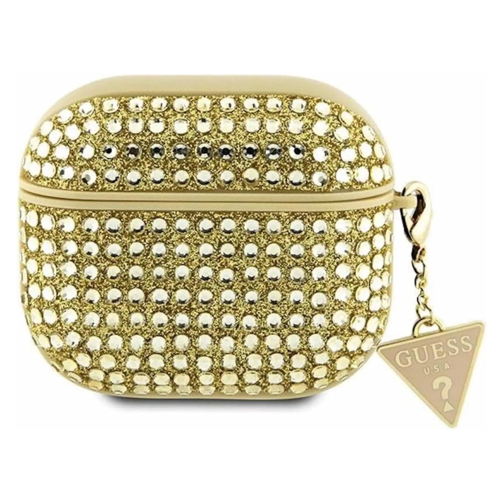 Guess GUA3HDGTPD AirPods 3 cover złoty/gold Rhinestone Triangle Charm (Kopfhörer Hülle) (GUE002870-0)