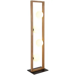 Stehlampe Stehleuchte Holzlampe Glaskugel Wohnzimmerlampe 4 flammig H 110 cm