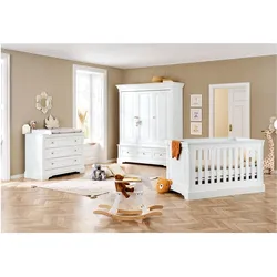 Pinolino, Komplett-Babyzimmer, Limited Edition - Emilia Gold breit gross (Kinderkleiderschrank, Wickelkommode)