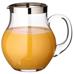 EDZARD Krug Olivia (1,0 Liter), mundgeblasenes Kristallglas, Platinrand
