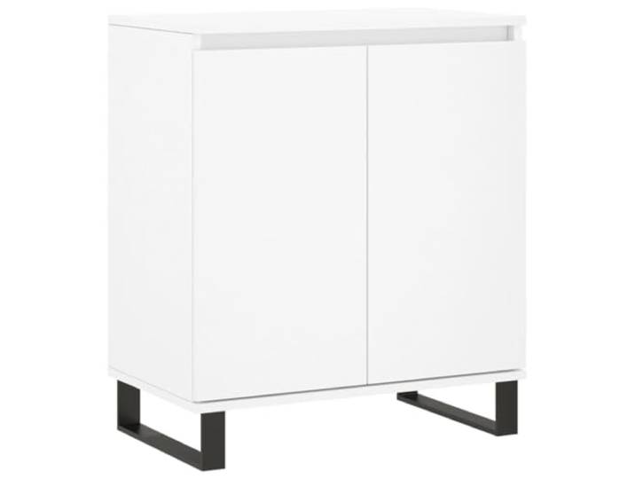 KGFHERENB Sideboard Weiß 60x35x70 cm Kommode mit Eisenbeinen Kompakter Beistellschrank für Wohnzimmer und Flur mit stabiler Eisenkonstruktion sowie praktischer Ablagefläche.