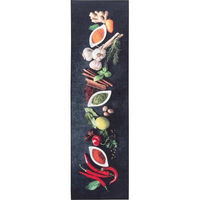 Küchenläufer SEHRAZAT "Caimas 3007", multicolor, B:67cm H:6mm L:180cm, Polyester, Teppiche, Bedruckt, waschbar, rutschhemmend, Küchen Gewürze