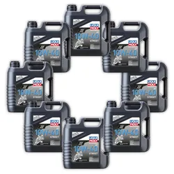 8x Motoröl LIQUI MOLY 1243 Motorbike 4T 10W-40 Street 4 Takt Motoröl Kanister 4 Lit