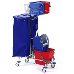 Floorstar GW 1 2-70 SOLID Gerätewagen Gerätewagen 1 - verchromt mit Halterahmen 2 x 70 l