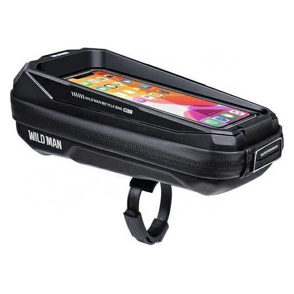 Wildman Bicycle accessory traveling bag for bike frame with zipper 0,6L (4 "- 7") MS33 black (0.60 l, Rahmentasche) (59962720)