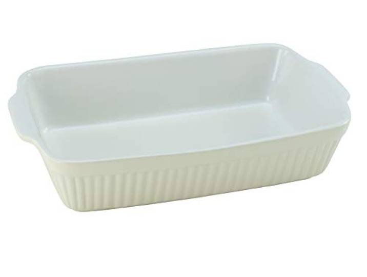 CreaTable\, 33057\, Série Classic PASTELL Cuisine\, plat à gratin rectangulaire\, crème\, ensemble de vaisselle\, plat à gratin 1 pièce.