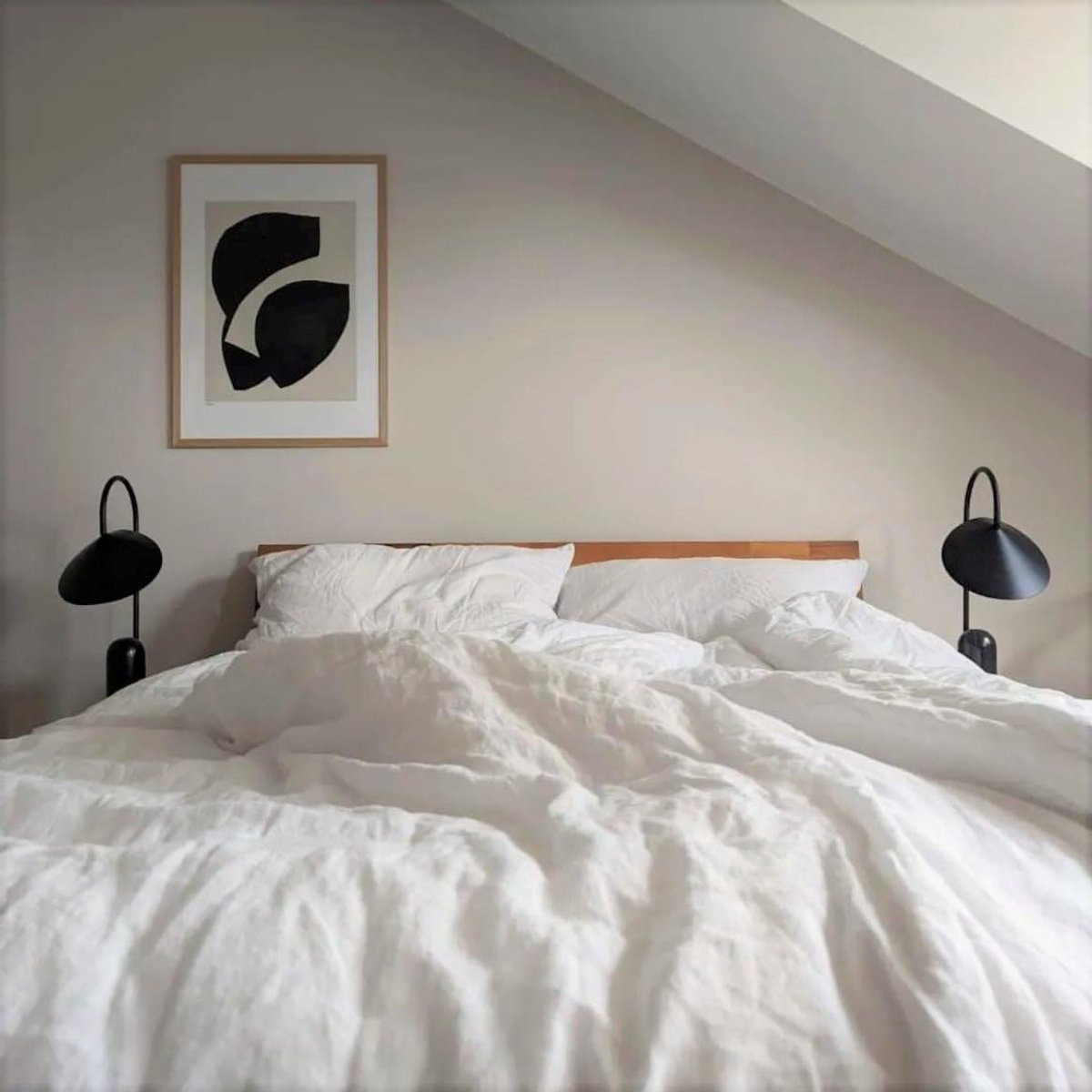 Kussensloop van linnen met soft washed finish in off white, 50x70 cm