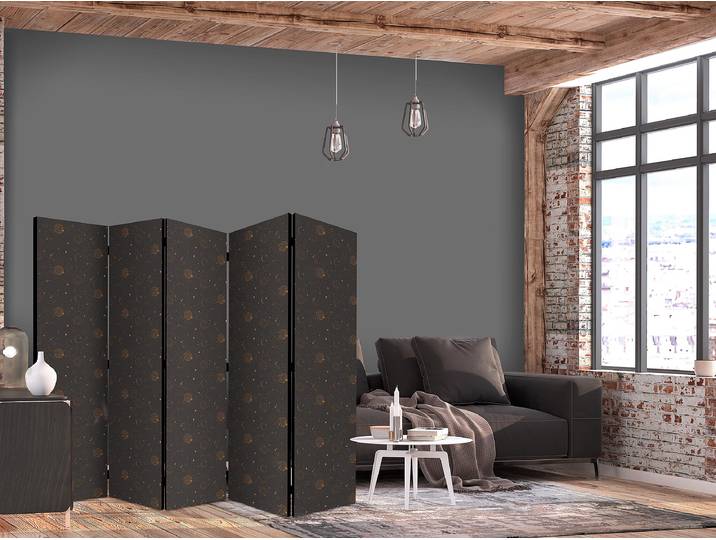 Akustik-Paravent Night Sky Andere Schwarz/Braun 225 x 135cm