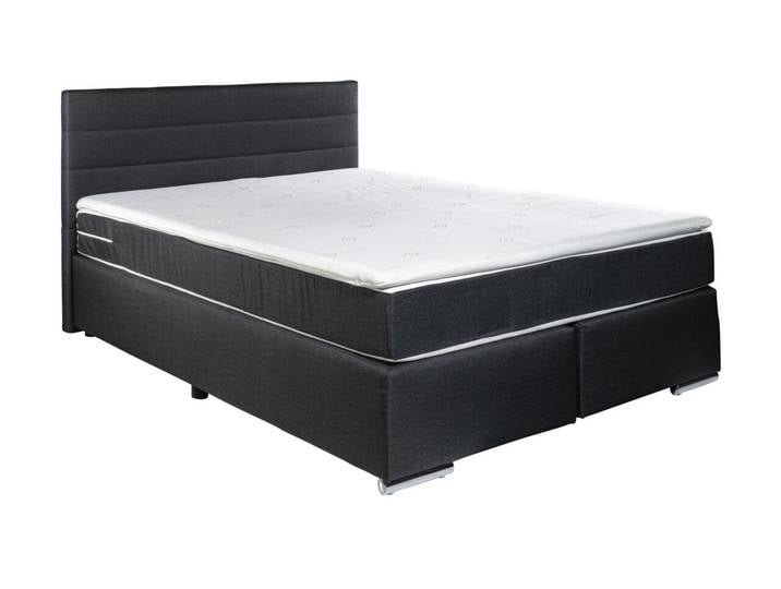 XORA Boxspringbett LENNO, schwarz, Stoff
