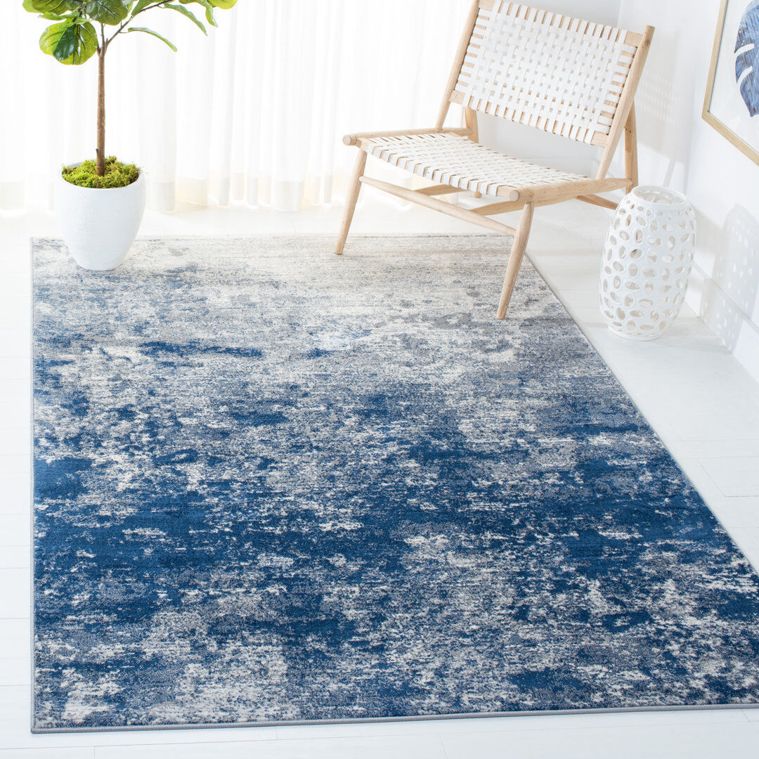 Rio Stonerstown Area Rug Grey/Navy Rectangle 122 x 183 cm