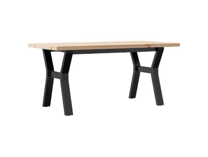 KGHERMDF Couchtisch Y-Gestell 100x50x45,5 cm Massivholz Kiefer Stahl Robuste Tischplatte, Stabile Konstruktion, Rustikale Optik, Für Wohnzimmer