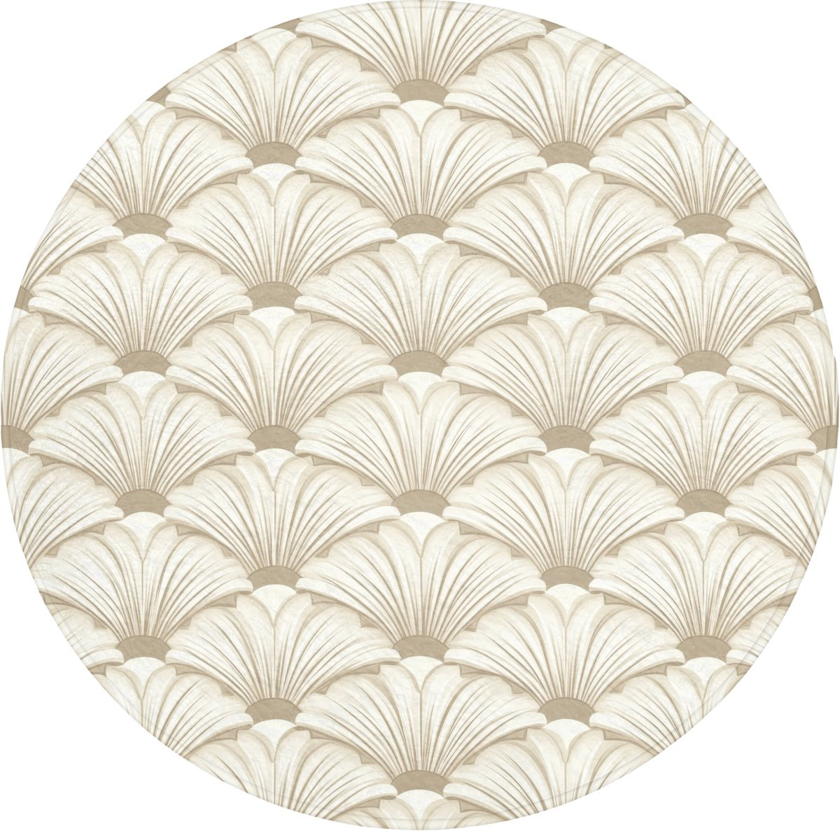 OnlyWow Badmat rond - Antislip - Klassiek - Beige
