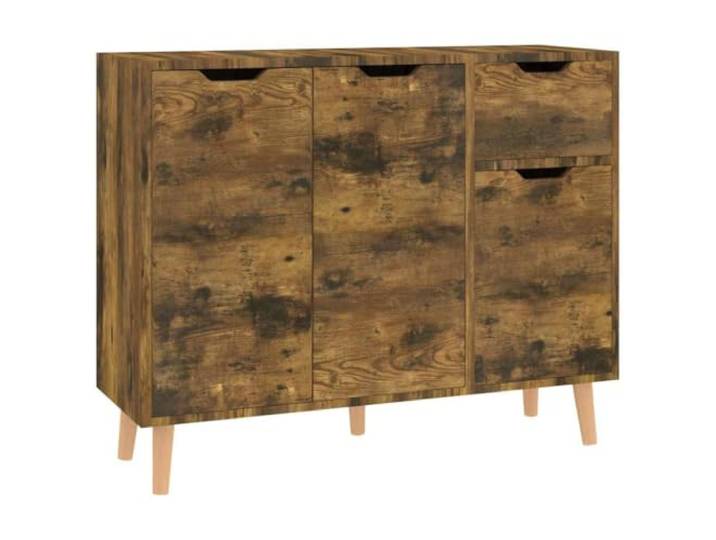 HGFDVCMR Sideboard Räuchereiche 90x30x72 cm Kommode Holzwerkstoff Eleganter Beistellschrank in Räuchereiche Optik mit viel Stauraum für Wohnzimmer und Flur.