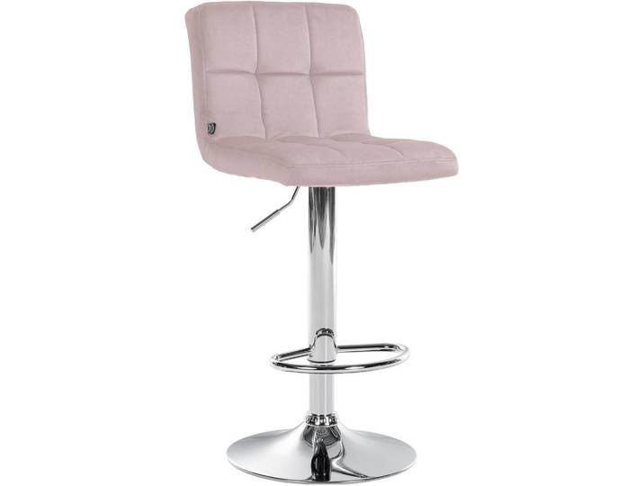 CLP Barhocker Samt Rosa, Metall, 46x94x47 cm, Esszimmer, Barmöbel, Barhocker