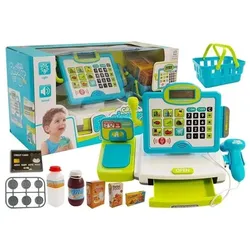Lean Toys Lean Sport Kasa Sklepowa dla dzieci Niebieska z koszykiem