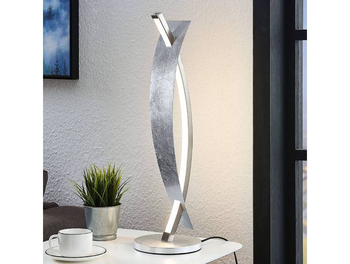 LED Tischlampe Marija Lucande, dimmbar, chrom / silber, für Wohn- / Esszimmer, Metall, Modern