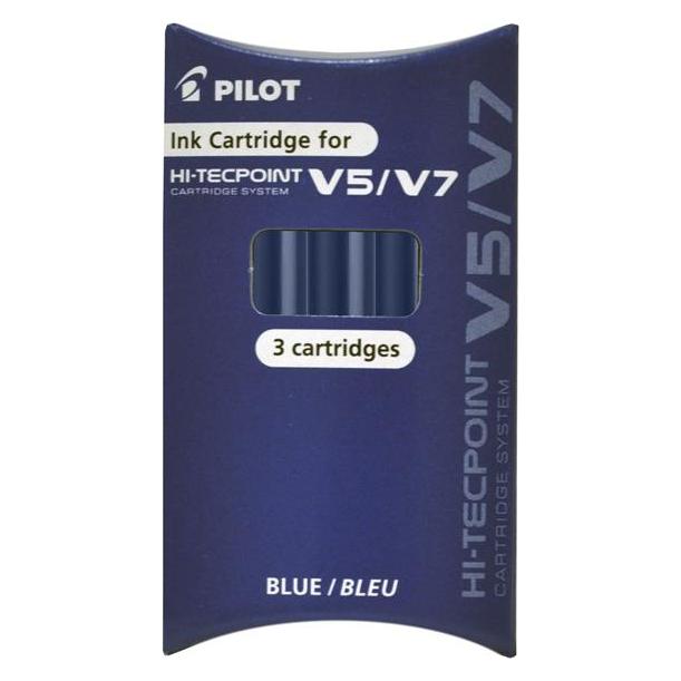 Pilot Tintenpatronen fr Tintenroller V5/V7, blau (Blau, 3 Stk.) (444456)