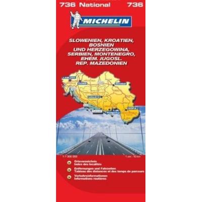Slowenien, Kroatien, Bosnien, Serbien 1 : 1 000 000, Karte von , Travel House Media, 978-2-06-712605-3