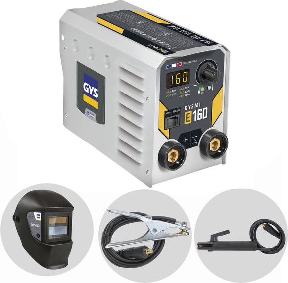 Gys Gysmi E160  Inverter-Schweißgerät (MMA)  Kit mit Maske  Gleichstrom (DC)