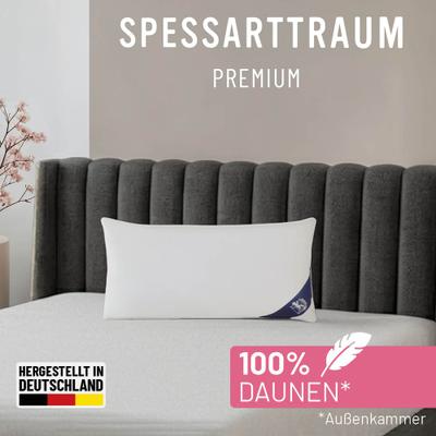 3-Kammer-Kopfkissen SPESSARTTRAUM "Premium", weiß, B:40cm L:80cm, Bezug: 100% Baumwolle. Füllung Außenkammer: 100% Gänsedaunen. Füllung Innenkammer: 100% Gänsefeder, Kopfkissen, gute Stützkraft, Seitenschläfer & Rückenschläfer