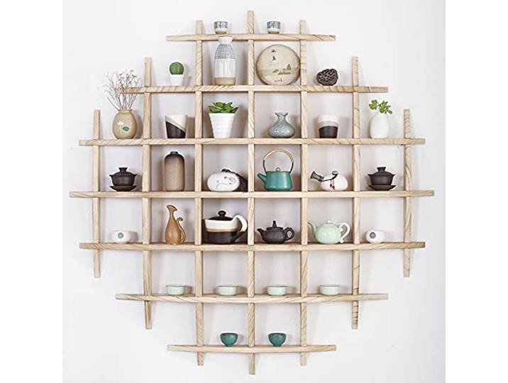 Regale FüR Die Wand,KuriositäTenregal,Wandregal Rund,Organizer FüR Teekannen,Kunsthandwerk,Figuren, ErinnerungsstüCke Und Miniaturen.,A-100 * 100cm