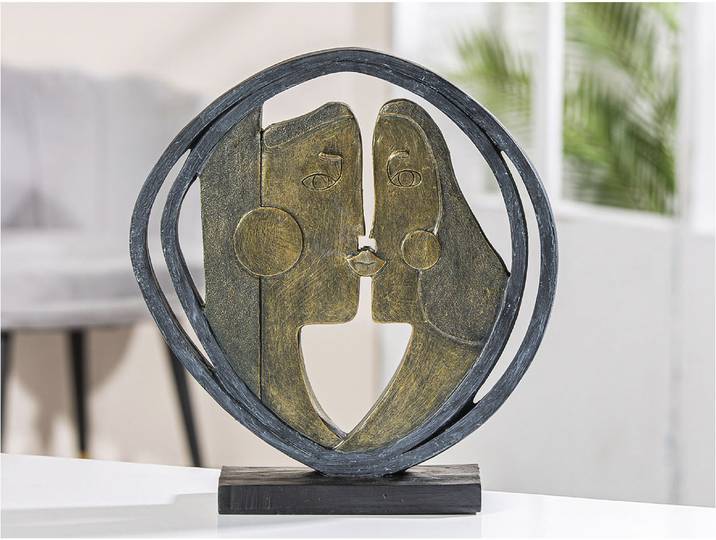 Dekofigur CASABLANCA BY GILDE Skulptur Abstract , schwarz (bronzefarben, schwarz), B:28,5cm H:31cm T:8cm, Kunstharz, Dekofiguren, Dekofigur